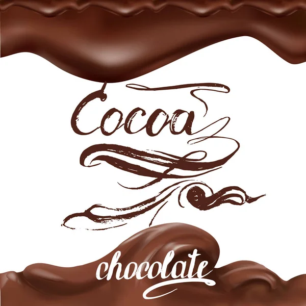 Chocolat liquide, caramel ou cacao illustration — Image vectorielle