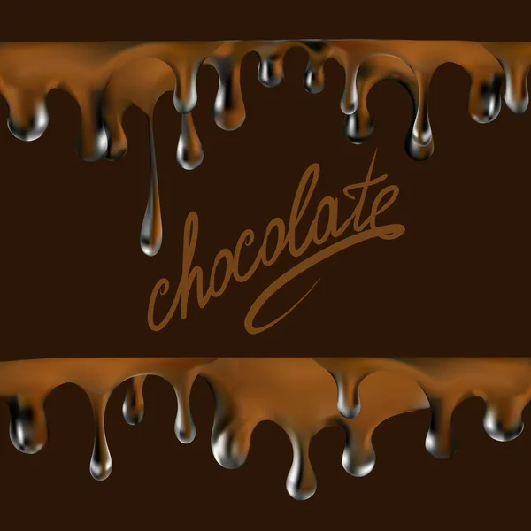 Vloeibare chocolade, karamel of cacao illustratie — Stockvector