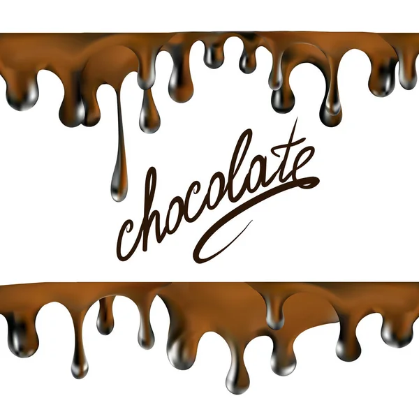 Sıvı çikolata, karamel veya kakao illüstrasyon — Stok Vektör