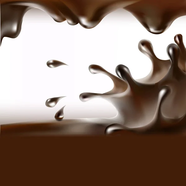 Chocolate líquido, caramelo o cacao ilustración — Vector de stock