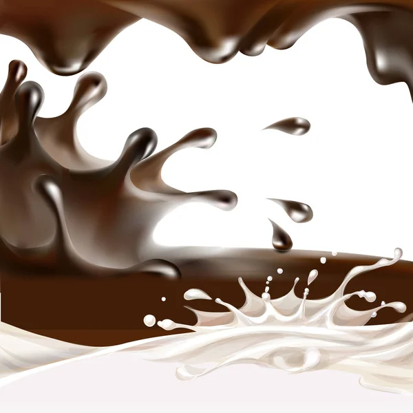 Chocolate líquido, caramelo o cacao ilustración — Vector de stock