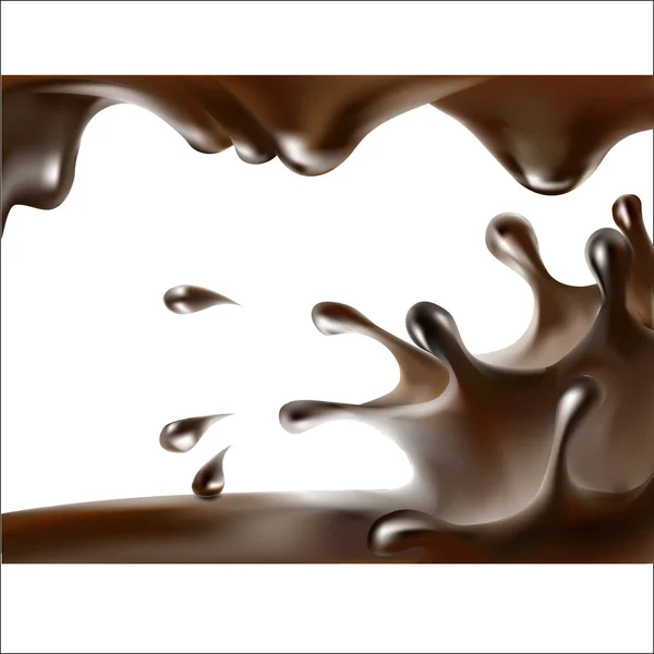 Liquid chocolate, caramel or cocoa illustration — Stock Vector