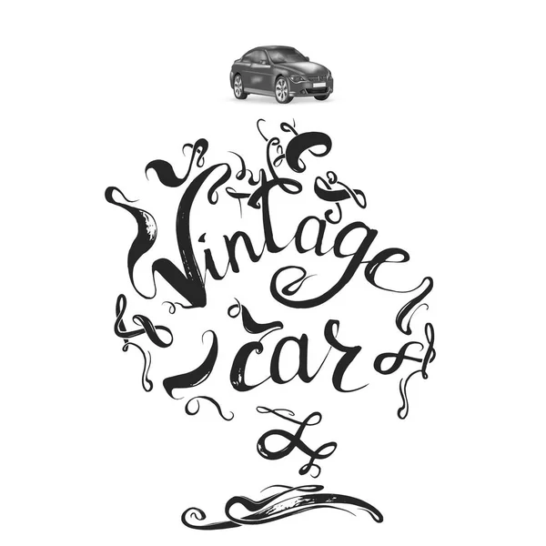 Vintage car lettering vector — стоковый вектор