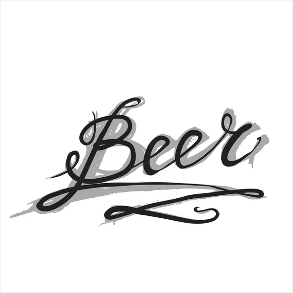 Bier vector logo belettering — Stockvector