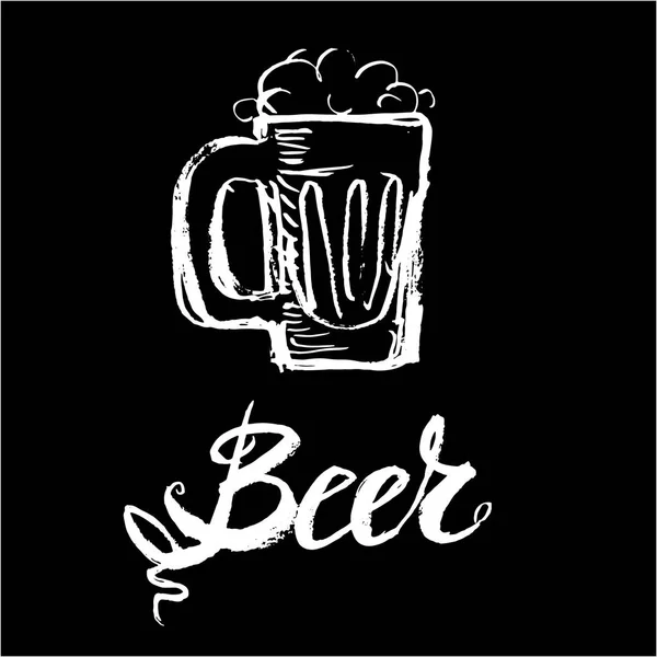 Logotipo do vetor cerveja lettering — Vetor de Stock