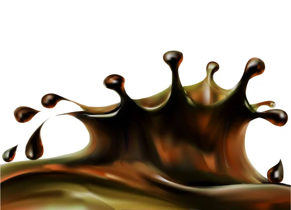 Illustrazione di cioccolato liquido, caramello o cacao — Vettoriale Stock