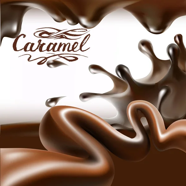 Flytande choklad, kola eller kakao illustration — Stock vektor