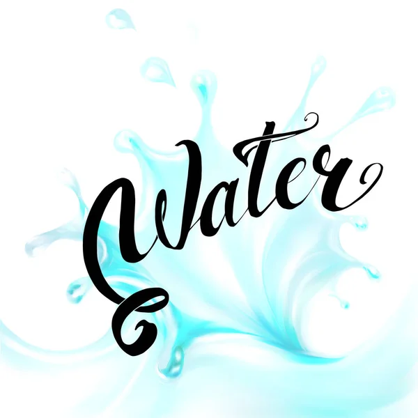 Gotas salpicaduras de agua azul; vector aislado — Vector de stock