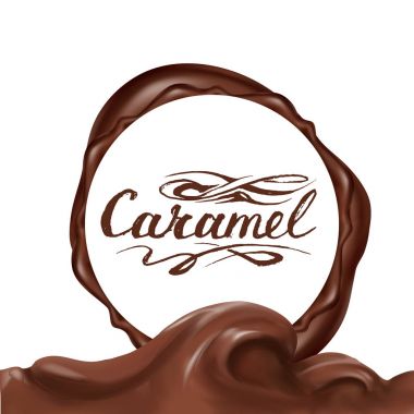 sıvı çikolata, karamel veya kakao illüstrasyon