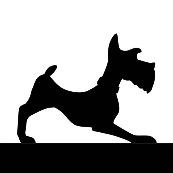 Chien petite silhouette vecteur renard terrier — Image vectorielle