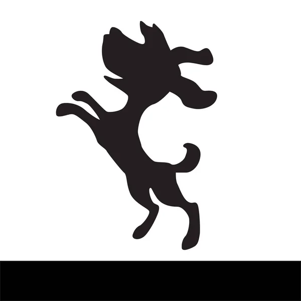Perro poco silueta vector zorro terrier — Vector de stock