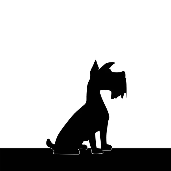 Cane piccola silhouette vettore fox terrier — Vettoriale Stock