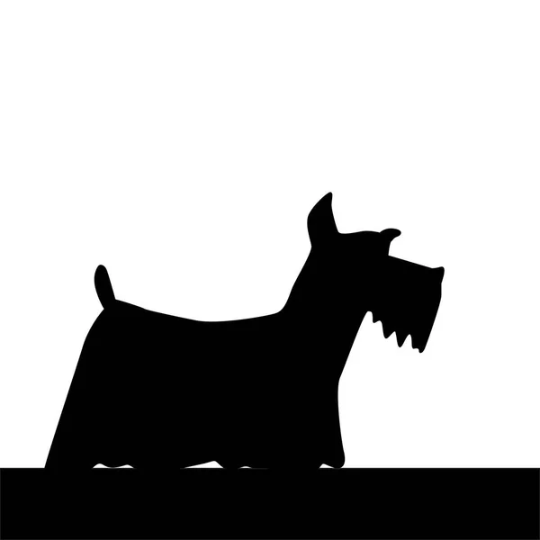 Perro poco silueta vector zorro terrier — Vector de stock