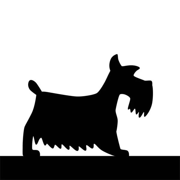 Perro poco silueta vector zorro terrier — Vector de stock