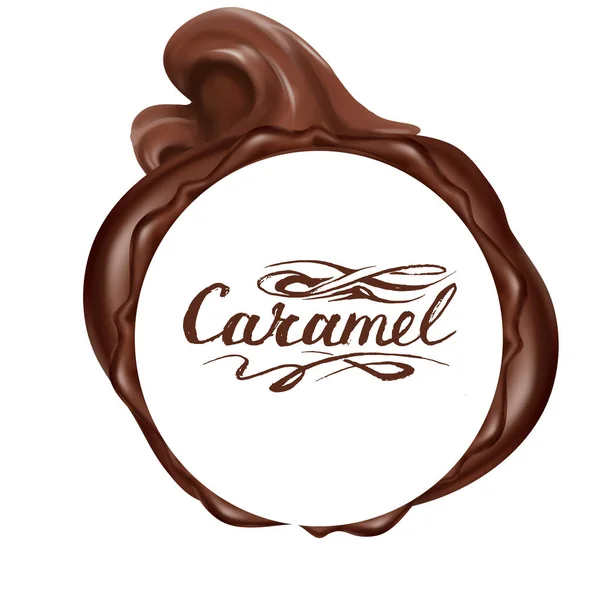 Chocolate líquido, caramelo o cacao ilustración — Archivo Imágenes Vectoriales