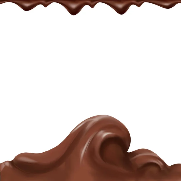 Illustrazione di cioccolato liquido, caramello o cacao — Vettoriale Stock