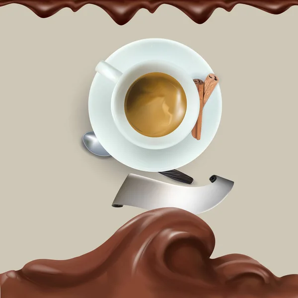 向量杯浓咖啡 — 图库矢量图片