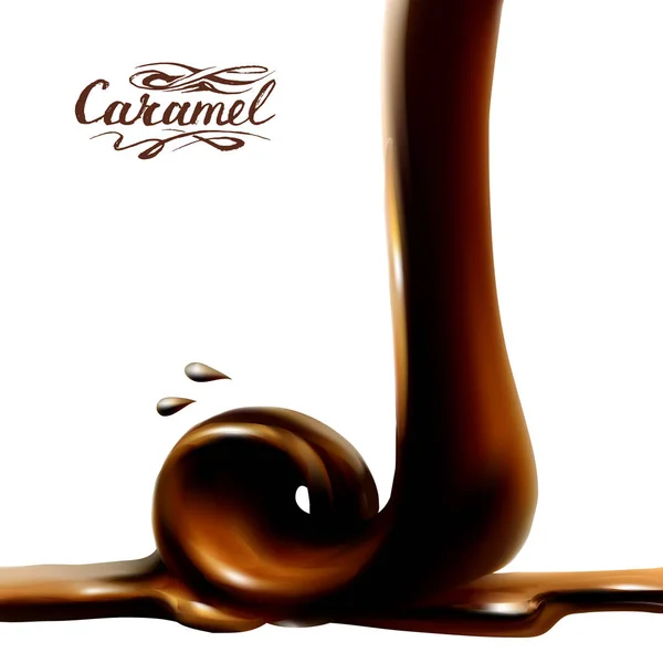 Chocolat liquide, caramel ou cacao illustration — Image vectorielle