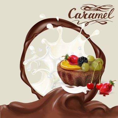 sıvı çikolata, karamel veya kakao illüstrasyon