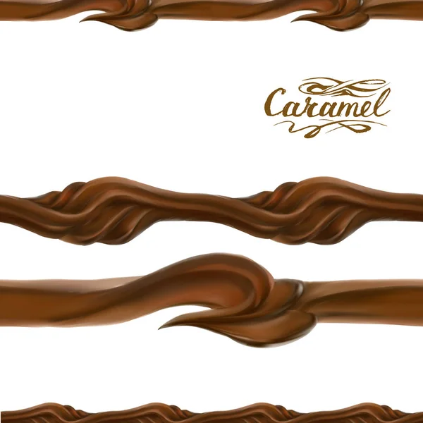 Chocolat Liquide Caramel Cacao Illustration — Image vectorielle