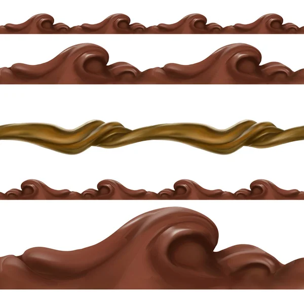 Ilustração Chocolate Líquido Caramelo Cacau — Vetor de Stock