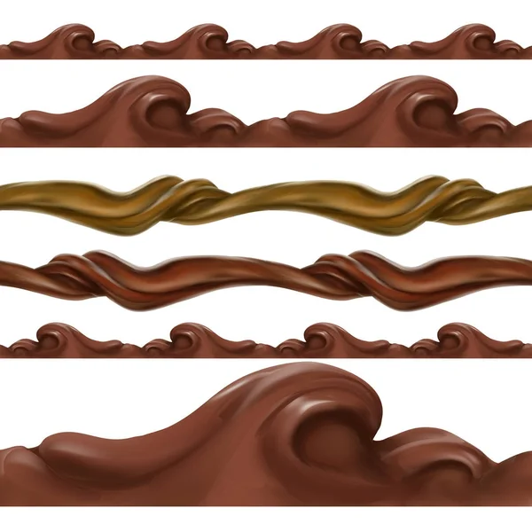 Ilustração Chocolate Líquido Caramelo Cacau —  Vetores de Stock