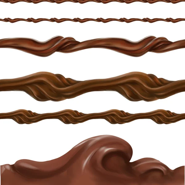 液体的巧克力 焦糖或可可图 — 图库矢量图片