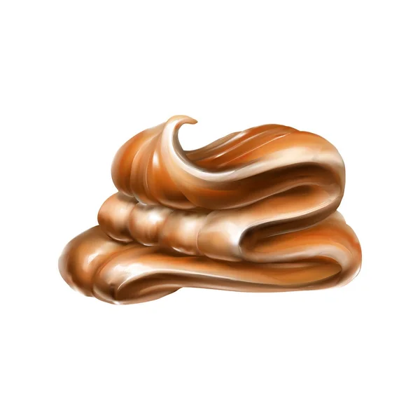 Chocolat Liquide Caramel Cacao Illustration Texture Transparente Vecteur Caramel Sucré — Image vectorielle