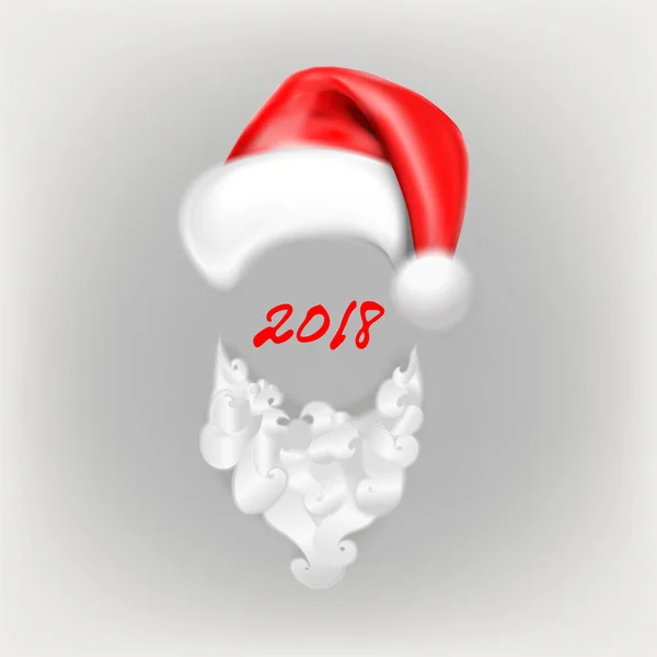 Christmas Santa Hat White Background — Vettoriale Stock