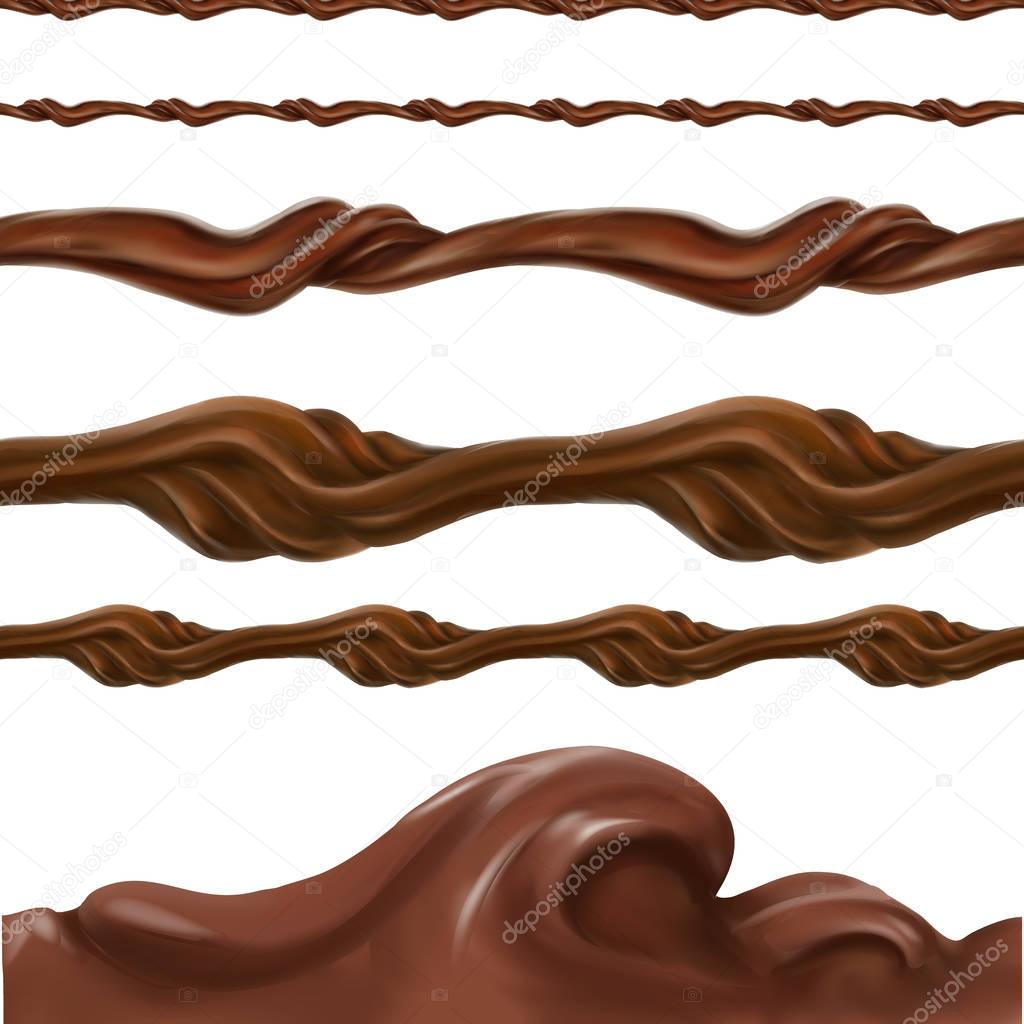 liquid chocolate, caramel or cocoa illustration