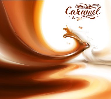 sıvı çikolata, karamel veya kakao illüstrasyon vektör