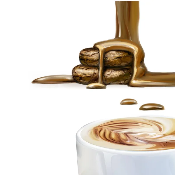 Vecteur Illustration Chocolat Liquide Caramel Cacao — Image vectorielle