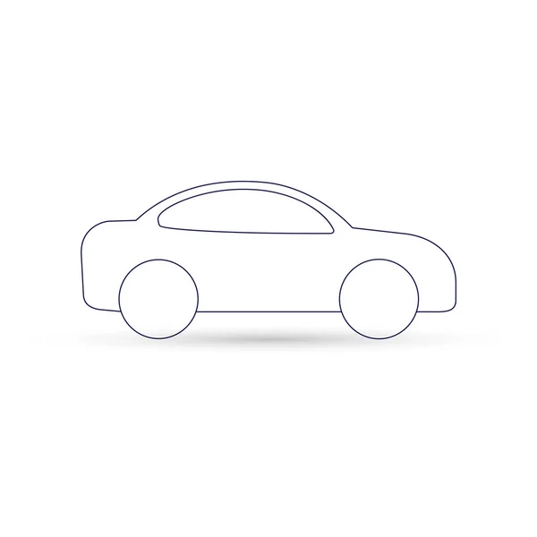 Icono del coche contorno, vector . — Vector de stock