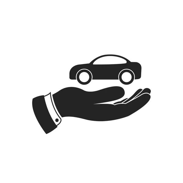 Hand and car, vector icon. — Stock Vector