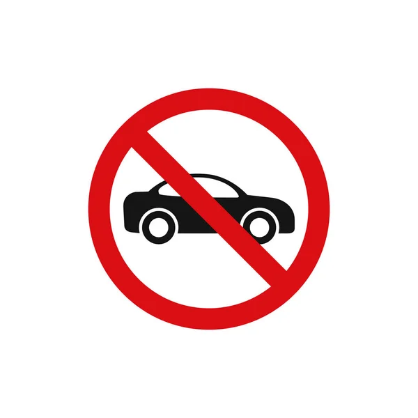 No car road red sign, vector. — Stock Vector