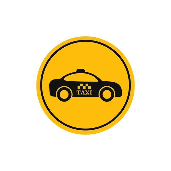 Taxi cab gul vector tecken. — Stock vektor