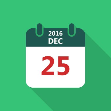 Takvim simgesini 25 Aralık 2016 yıl Noel, vektör.