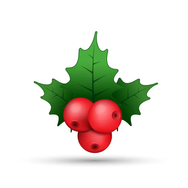 Різдвяні ягідки реалістична гілочка ілюстрація, вектор . — стоковий вектор
