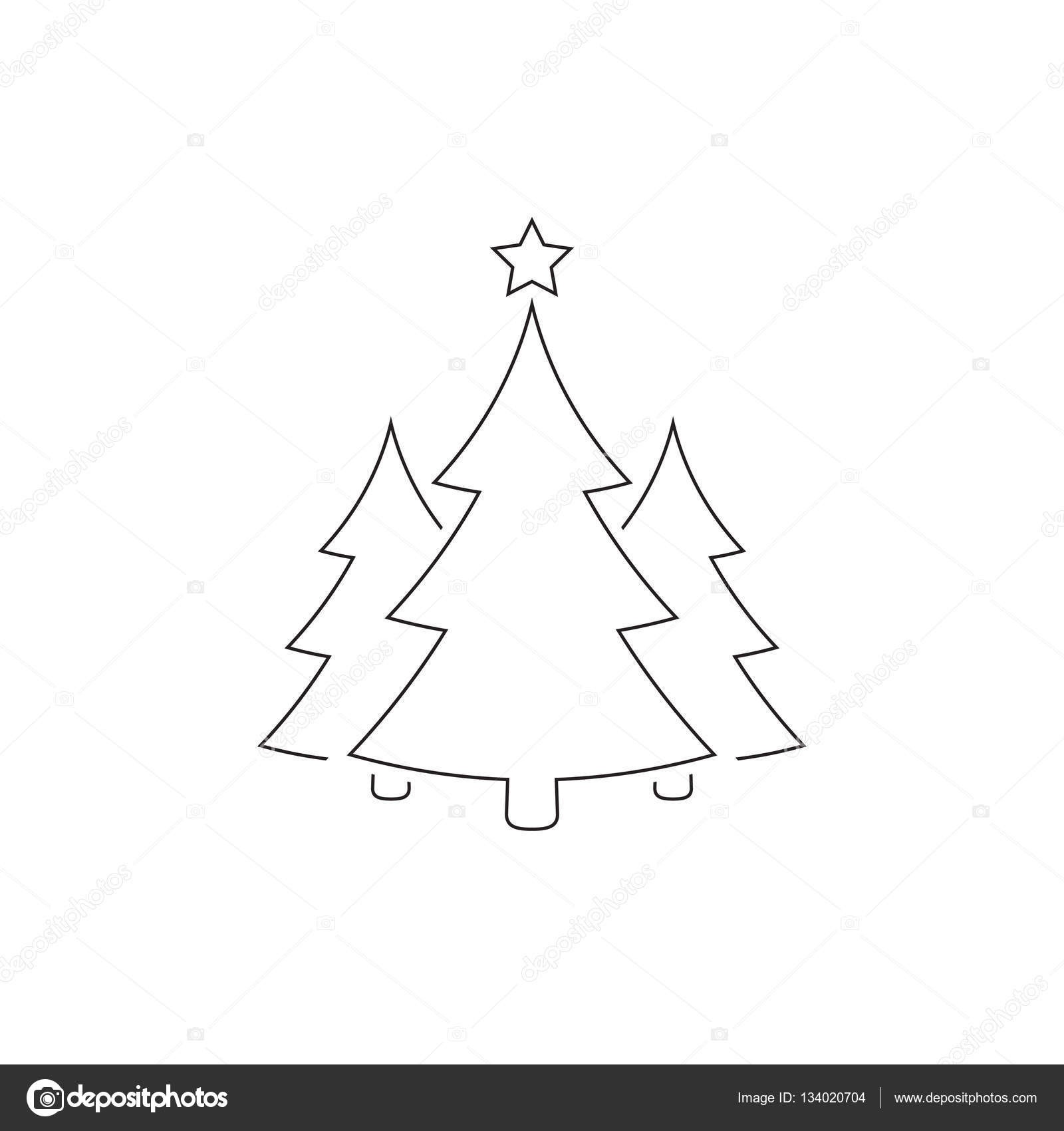 Download Christmas trees outline icon, vector. — Stock Vector ...