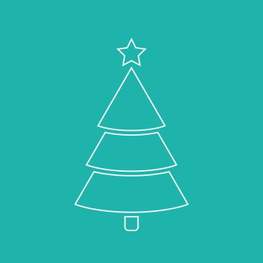 Noel ağacı anahat simgesi, vektör.