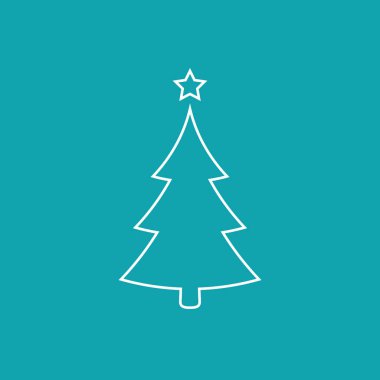 Noel ağacı düz simgesi, vektör