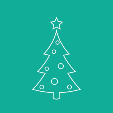 Noel ağacı düz simgesi, vektör.