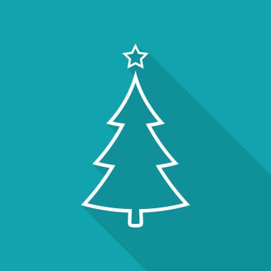 Noel ağacı düz simgesi, vektör