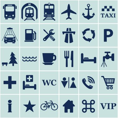 simgeler kümesi seyahat. vektör