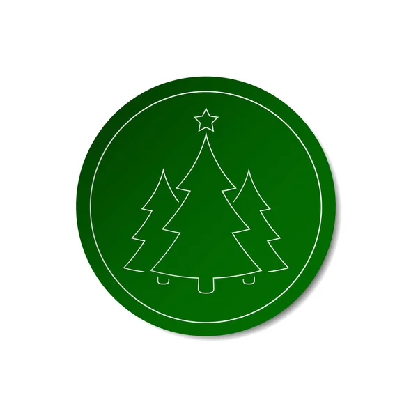 Árbol de Navidad emblema icono, vector . — Vector de stock