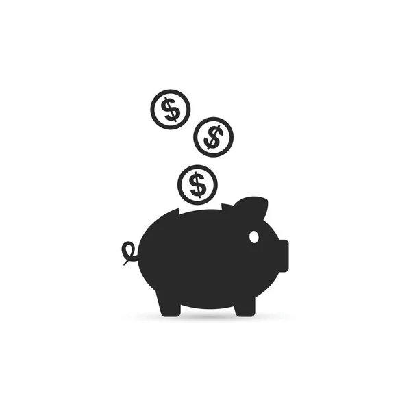 Hucha ahorrando dinero icono. Vector . — Vector de stock