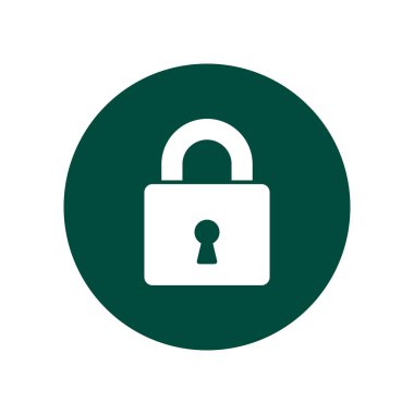 Kilit logo vektör. Web sitesi tasarımı için asma kilit güvenlik sembolü. Vektör