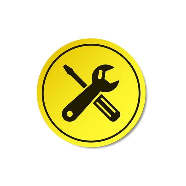 Ícone do logotipo do serviço. Reparação e manutenção sinal de cor. Vetor . — Vetor de Stock