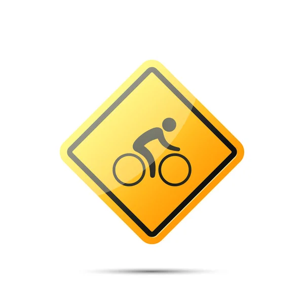 Warning traffic sign bicycle. Vector. — Stock Vector