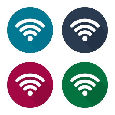 WiFi logo düğme simge vektör ayarla.